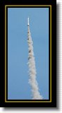 Maiden Flight * Maiden flight. Note the top of the smoke tail, just beneath the aft end of the rocket. * 1000 x 2181 * (359KB)